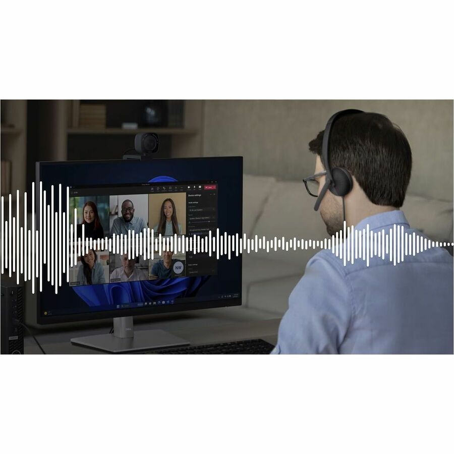 Noise Cancelling Headset - Dell USB-C Stereo Professional Audio | TecIsoft WH3024-DWW