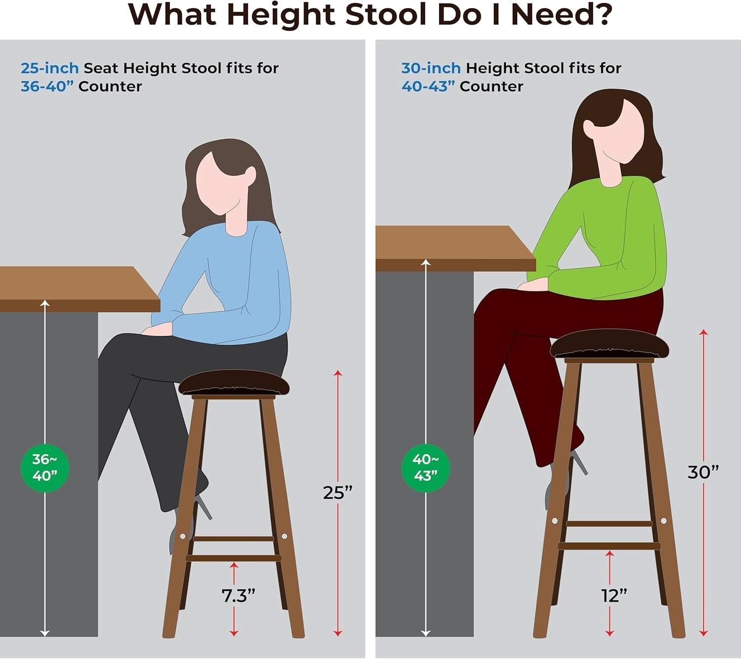 Nora 25 Inch Brown Upholstered Counter Bar Stool Cushion