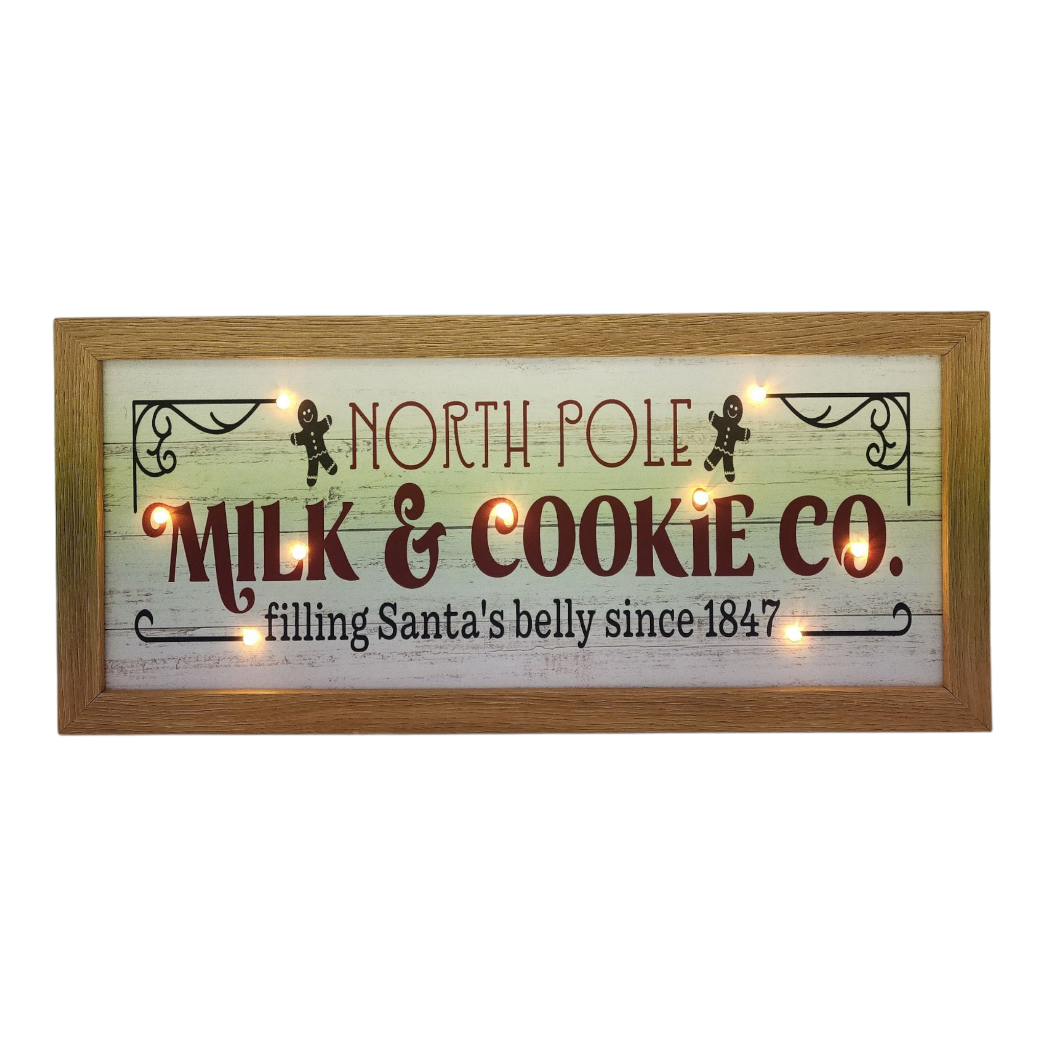 North Pole Milk & Cookie Co. Lighted Sign