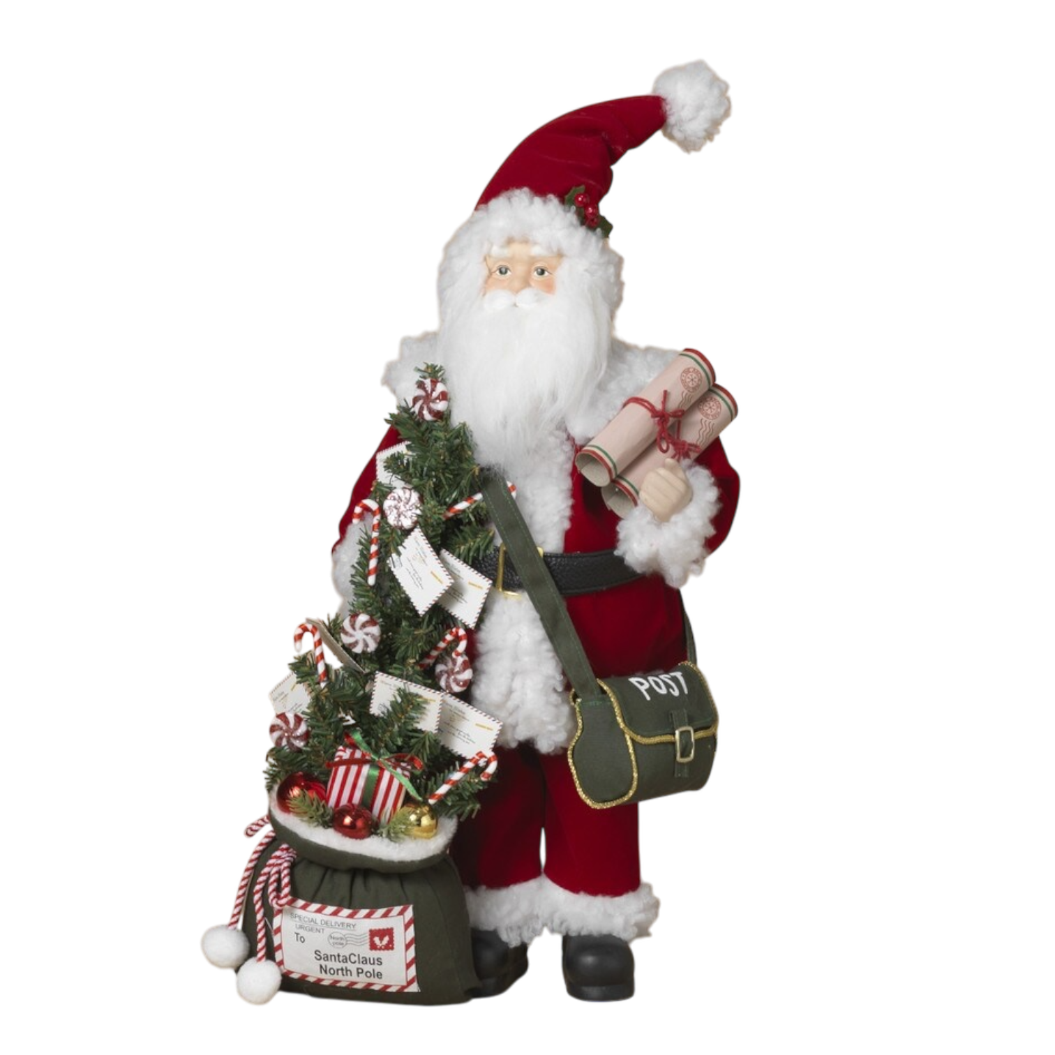 North Pole Post Santa Claus Figurine