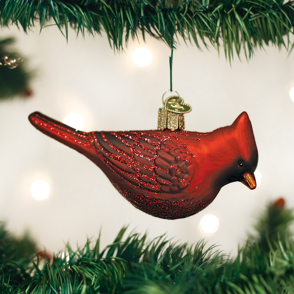 Northern Cardinal Glass Ornament