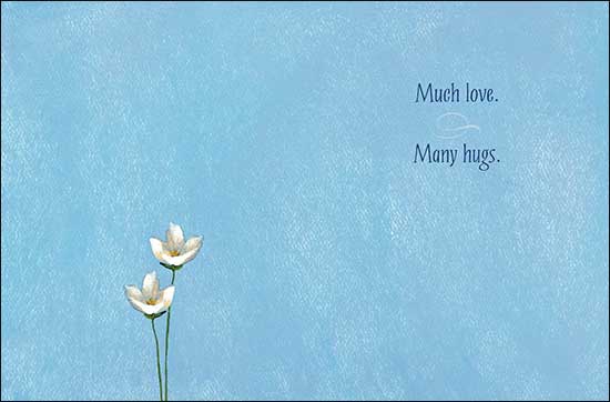 Notion Card - Sympathy Card: Three flowers in vase with full moon in background