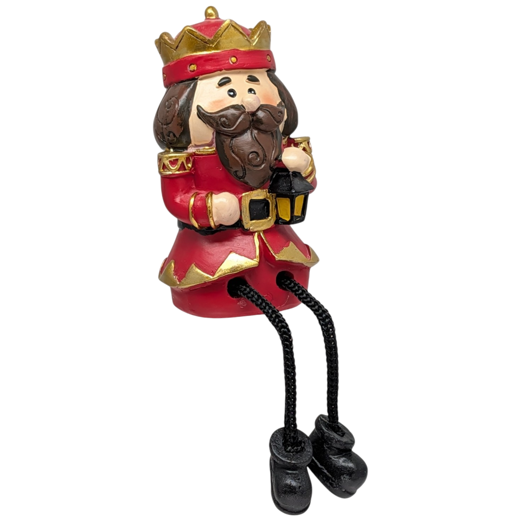 Nutcracker Shelf Sitter with Dangling Leg -