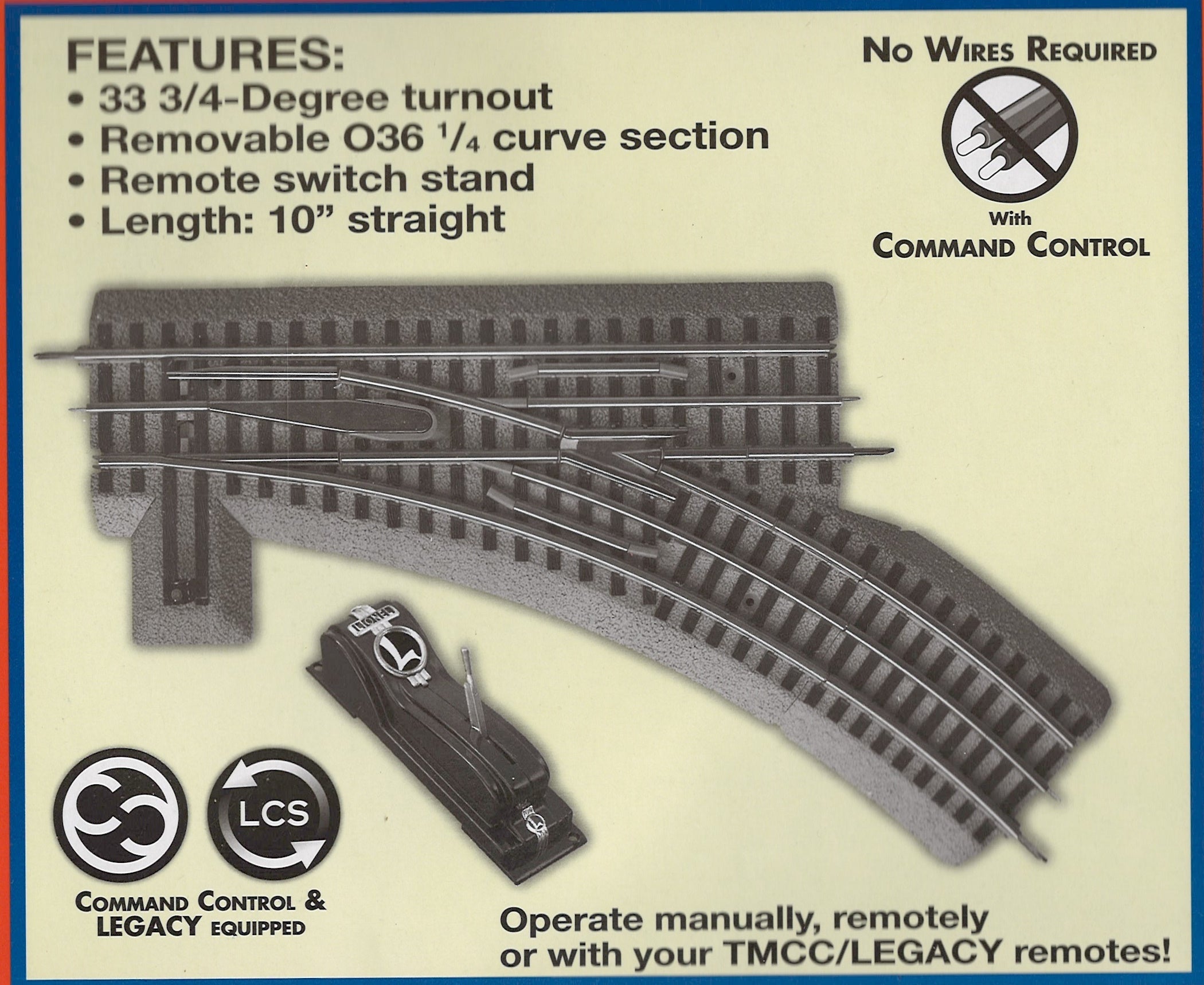 O-Gauge FasTrack O36 Right Hand Remote Command Switch