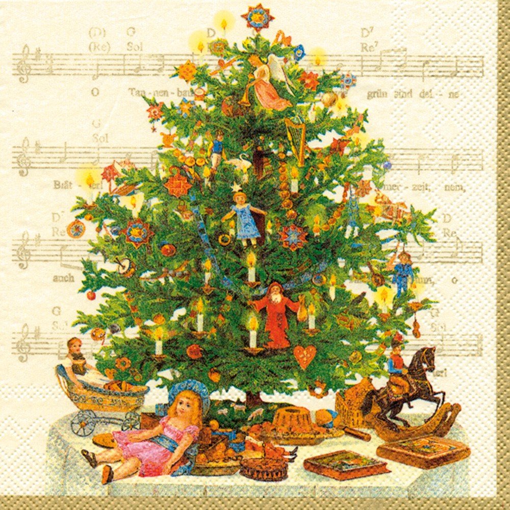 O Tannenbaum Cream Cocktail Napkin