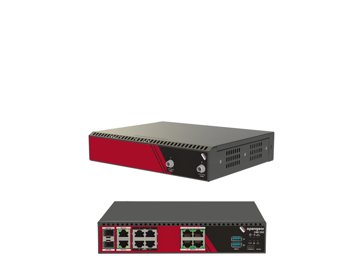OPENGEAR OM1304-4E Industrial 4x RS232 Selectable Ports + 4x 1GbE Switch for Engineers