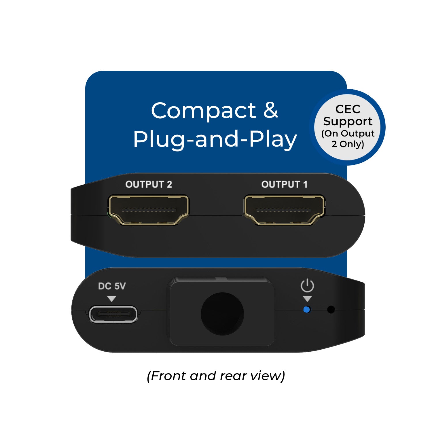 OREI HDMI Splitter 1 in 2 out with Downscaler, 3D, upto 4k@60Hz (UHDS-102C)