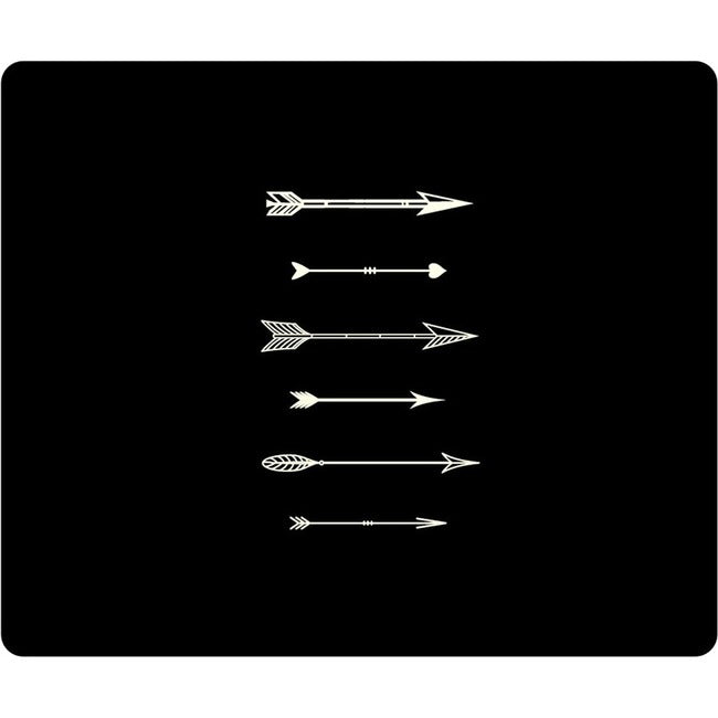 OTM Hipster Prints Black Mouse Pad, Shooting White Arrows OP-MPV1BM-HIP-19