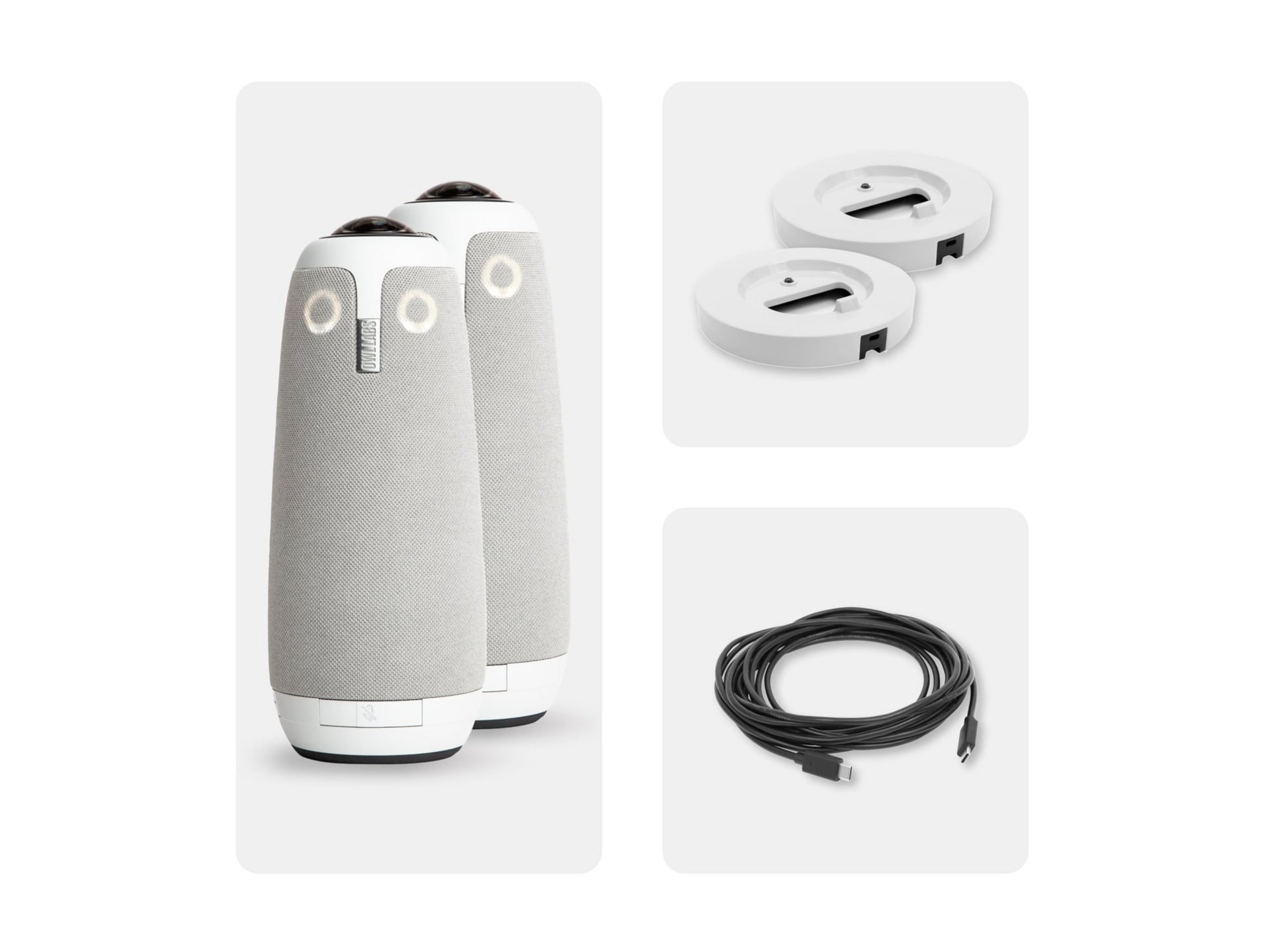 OWL Labs Meeting Owl 3 Bundle – 2 Units with 360° Video & Audio for Conference Rooms