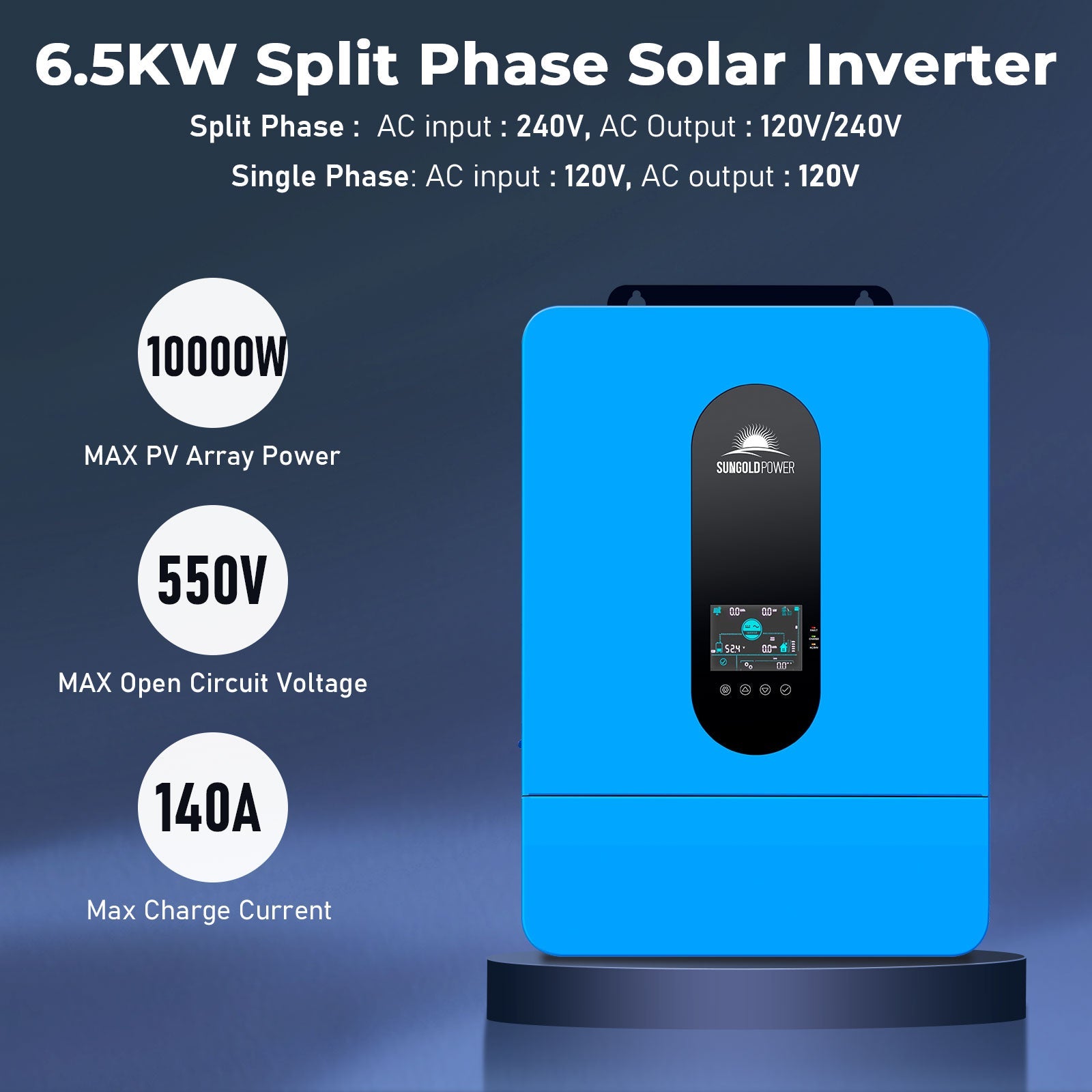 Off-Grid Solar Kit 6500W/ 8000W 48VDC 120V/240V LifePo4 10.24KWH-20.48KWH Lithium Battery 8 X 415 Watts Solar Panels