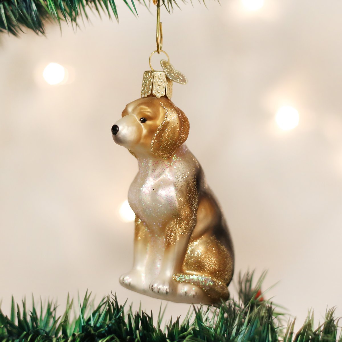 Old World Christmas Blown Beagle Ornament