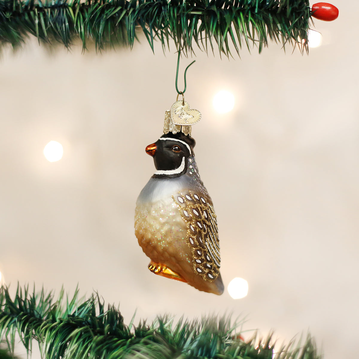 Old World Christmas Glass Partridge Ornament