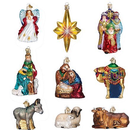 Old World Christmas Nativity Collection Glass Ornaments Set Of 9