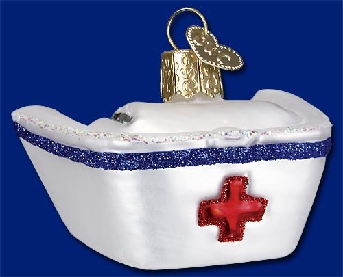 Old World Christmas Nurse's Cap Glass Blown Ornament