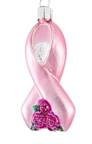 Old World Christmas Pink Ribbon With Roses