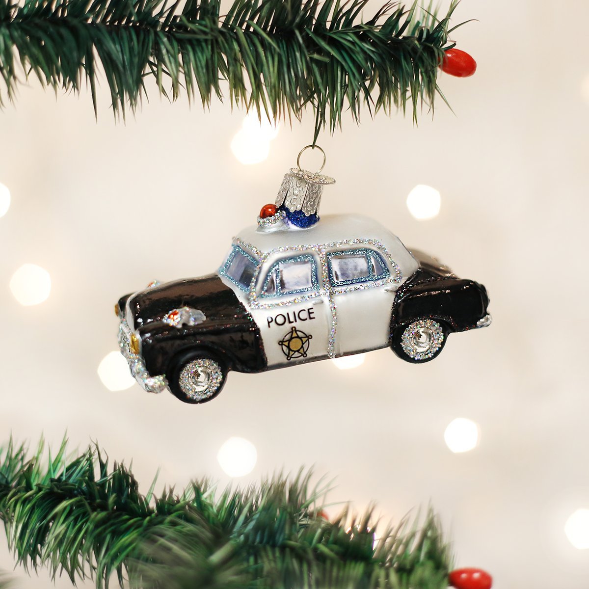 Old World Christmas Police Car Glass Blown Ornament