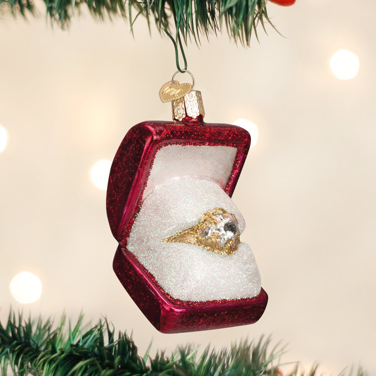 Old World Christmas Ring In Box Glass Blown Ornament