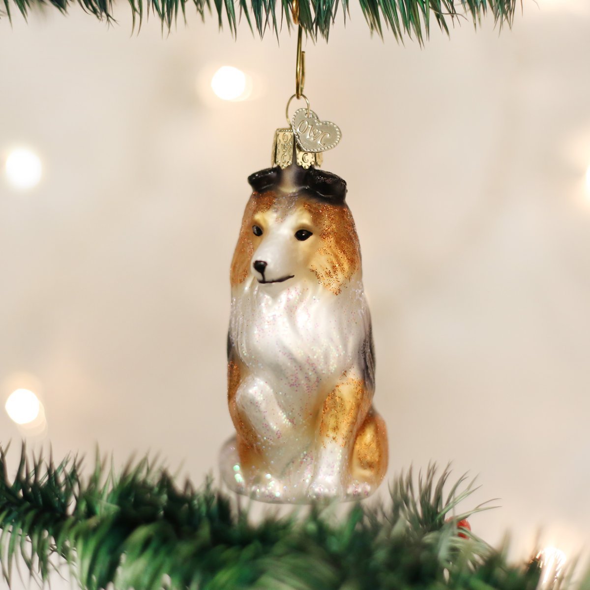Old World Christmas Sheltie Glass Ornament