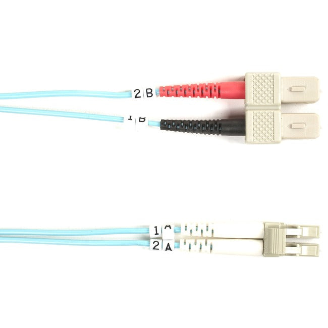 Om3 50/125 Multimode Fiber Optic Patch Cable - Ofnr Pvc, Sc To Lc, Aqua, 3-M (9.