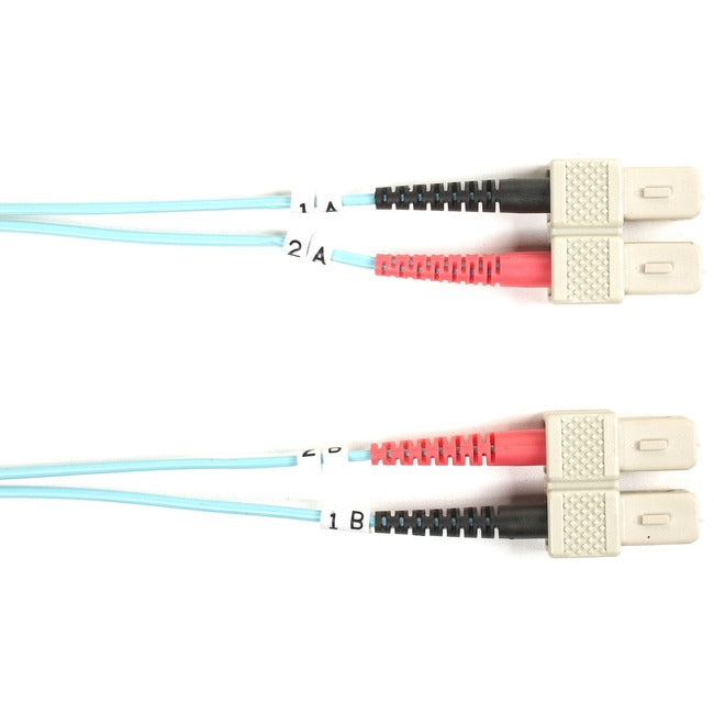 Om3 50/125 Multimode Fiber Optic Patch Cable - Ofnr Pvc, Sc To Sc, Aqua, 10-M (3 Bbx-Fo10G-010M-Scsc