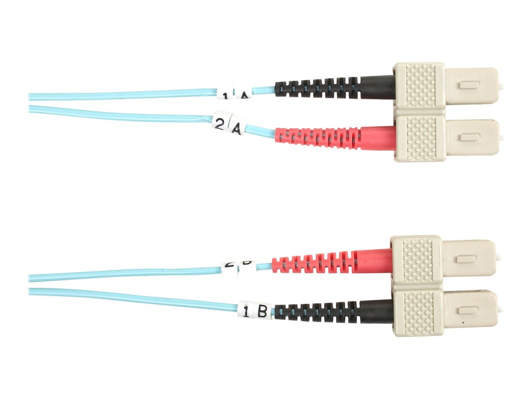 Om3 50/125 Multimode Fiber Optic Patch Cable - Ofnr Pvc, Sc To Sc, Aqua, 2-M (6. Bbx-Fo10G-002M-Scsc