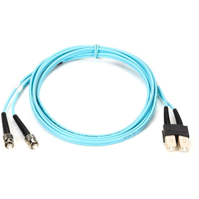 Om3 50/125 Multimode Fiber Optic Patch Cable - Ofnr Pvc, St To Sc, Aqua, 2-M (6.