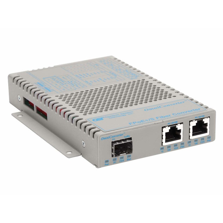 Omniconverter 10/100 Poe+ Ethernet Fiber Media Converter Switch Rj45 Sfp Wide Temp