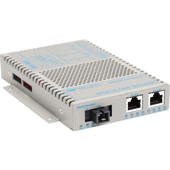 Omniconverter 10/100 Poe+ Ethernet Single-Fiber Media Converter Switch Rj45 Sc Single-Mode Bidi 20Km 9331-1-21