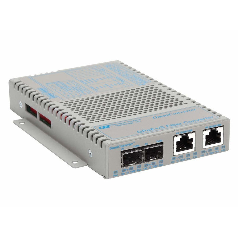 Omniconverter 10/100/1000 Poe+ Gigabit Ethernet Fiber Media Converter Switch Rj45 Sfp Wide Temp 9439-1-21W