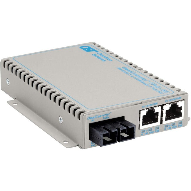 Omniconverter Se 10/100/1000 Poe+ Fast Ethernet Fiber Media Converter Switch Rj45 Sc Multimode 5Km 9382-0-21