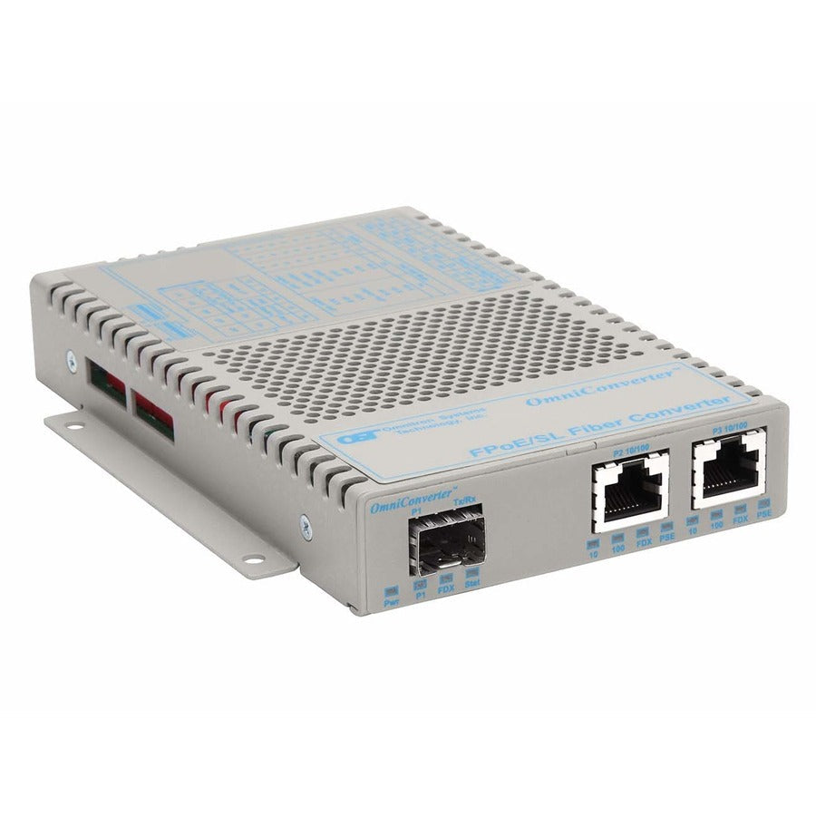 Omniconverter Sl 10/100 Poe Ethernet Fiber Media Converter Switch Rj45 Sfp Wide Temp 9359-0-21W