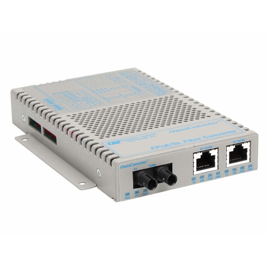 Omniconverter Sl 10/100 Poe Ethernet Fiber Media Converter Switch Rj45 St Multimode 5Km 9340-0-21