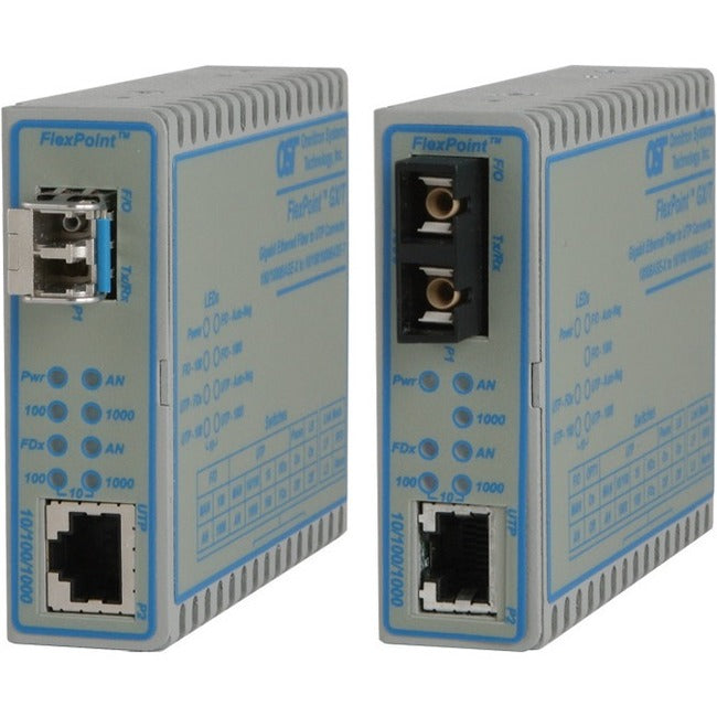 Omnitron Systems 10/100/1000 Copper To 100/1000X Fiber Ethernet Media Converter 4700-2