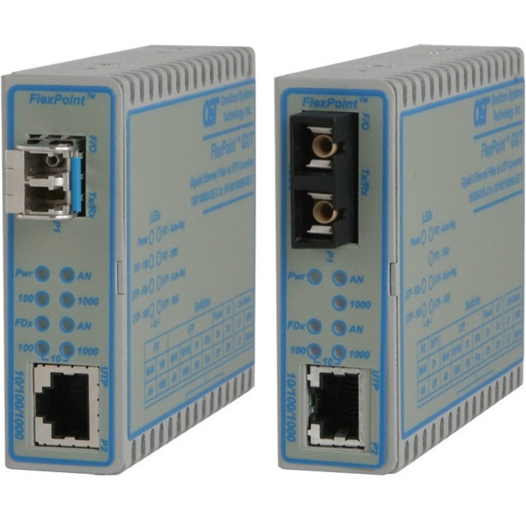 Omnitron Systems 10/100/1000 Copper to 100/1000X Fiber Ethernet Media Converter 4719-1W