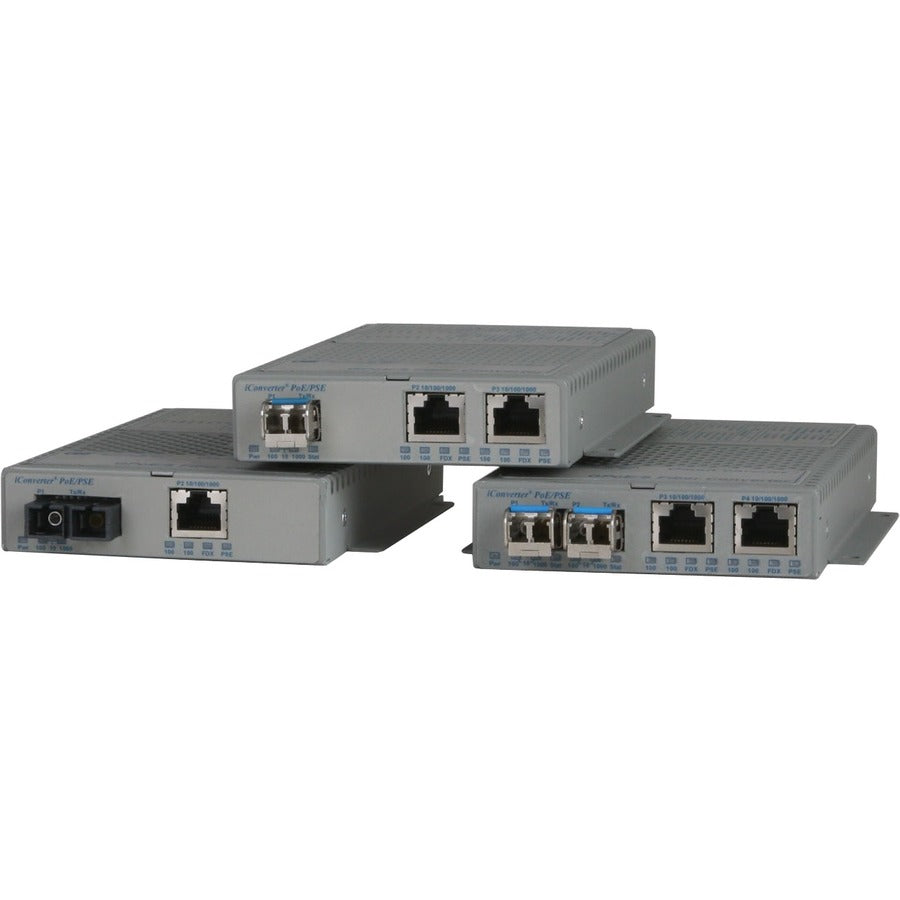Omnitron Systems 10/100BASE-T to 100BASE-X Fiber Media Converter with PoE 9340-0-21Z