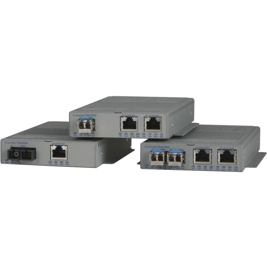 Omnitron Systems Multi-port 10/100 Media Converter with Power over Ethernet (PoE/PoE+) 9340-0-21W