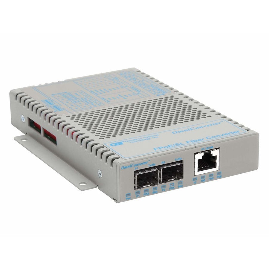 Omnitron Systems Omniconverter Fpoe/Sl 1X Poe 2X Sfp Us Ac Powered Wide Temp