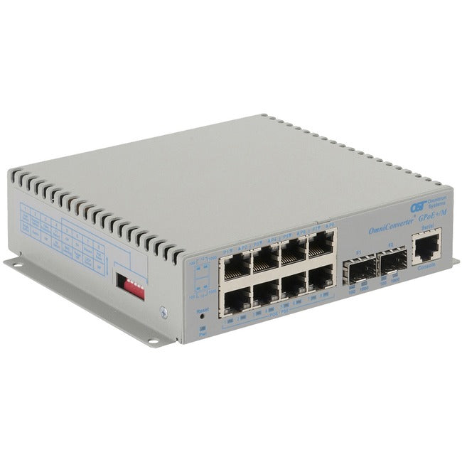 Omnitron Systems Omniconverter Managed Gigabit Poe+, 2Xsfp, Rj-45, Ethernet Fiber Switch 9539-0-28-1W