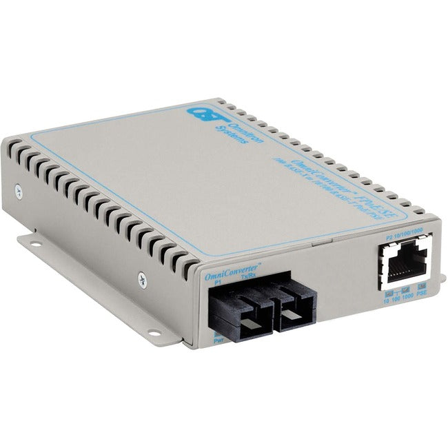 Omnitron Systems Omniconverter Se 10/100 Poe Fast Ethernet Fiber Media Converter Switch Rj45 Sc Single-Mode 30Km 9363-1-11