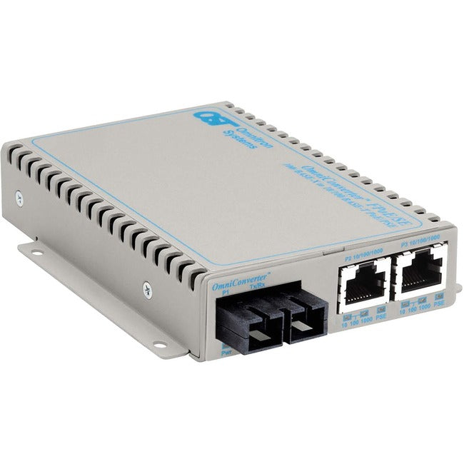 Omnitron Systems Omniconverter Se 10/100 Poe Fast Ethernet Fiber Media Converter Switch Rj45 Sc Single-Mode 30Km 9363-1-21