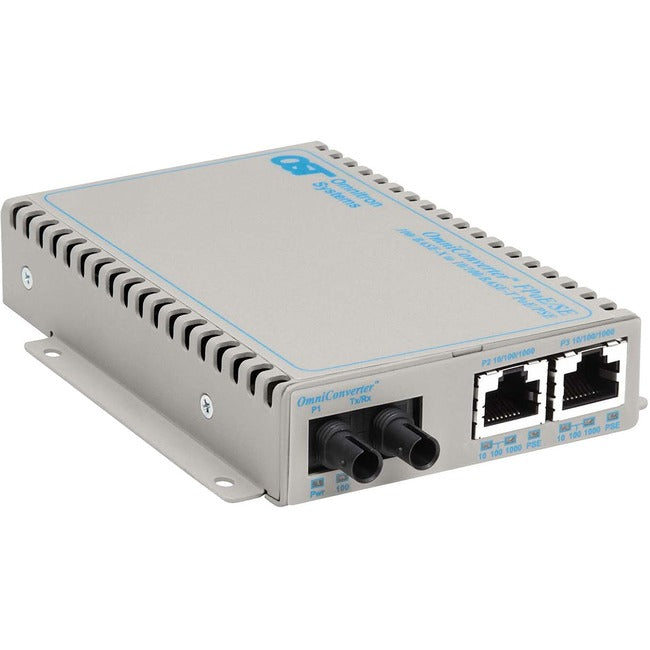 Omnitron Systems Omniconverter Se 10/100 Poe Fast Ethernet Fiber Media Converter Switch Rj45 St Multimode 5Km 9360-0-21