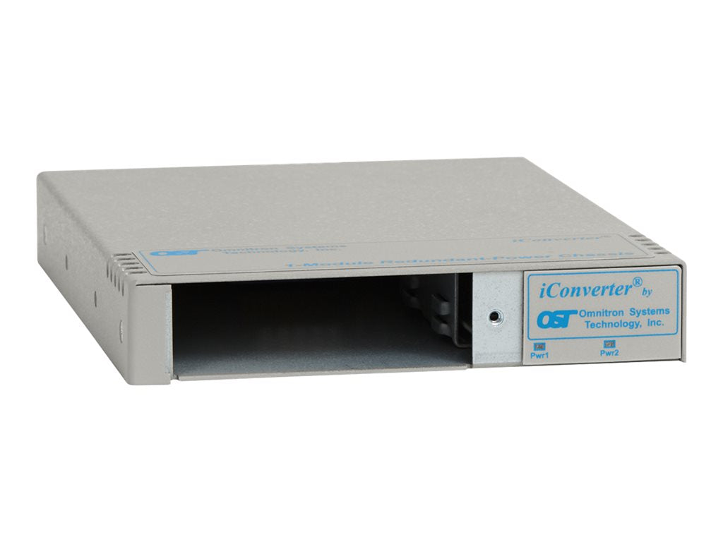 Omnitron iConverter 1-Module Redundant Power Chassis - Power enclosure - 9 - 24 V - Ethernet 10/100