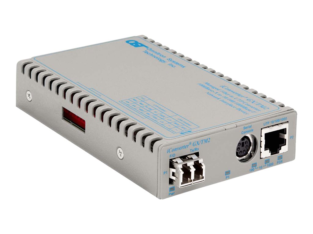 Omnitron iConverter GX/TM2 - Fiber media converter - 1GbE - 10Base-T, 100Base-TX, 1000Base-T, 1000Base-X - ST
