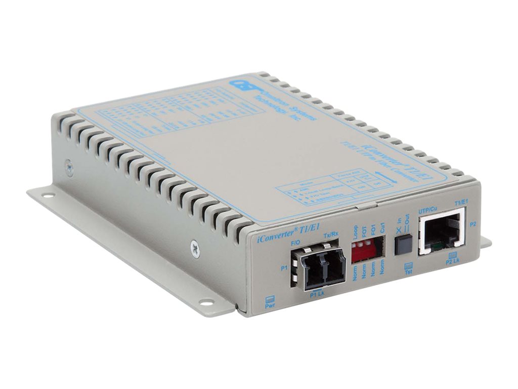 Omnitron iConverter T1/E1 - Fiber media converter - LC single-mode / RJ-45/RJ-48 - up to 18.6 miles - T-1/E-1 - 1310 nm