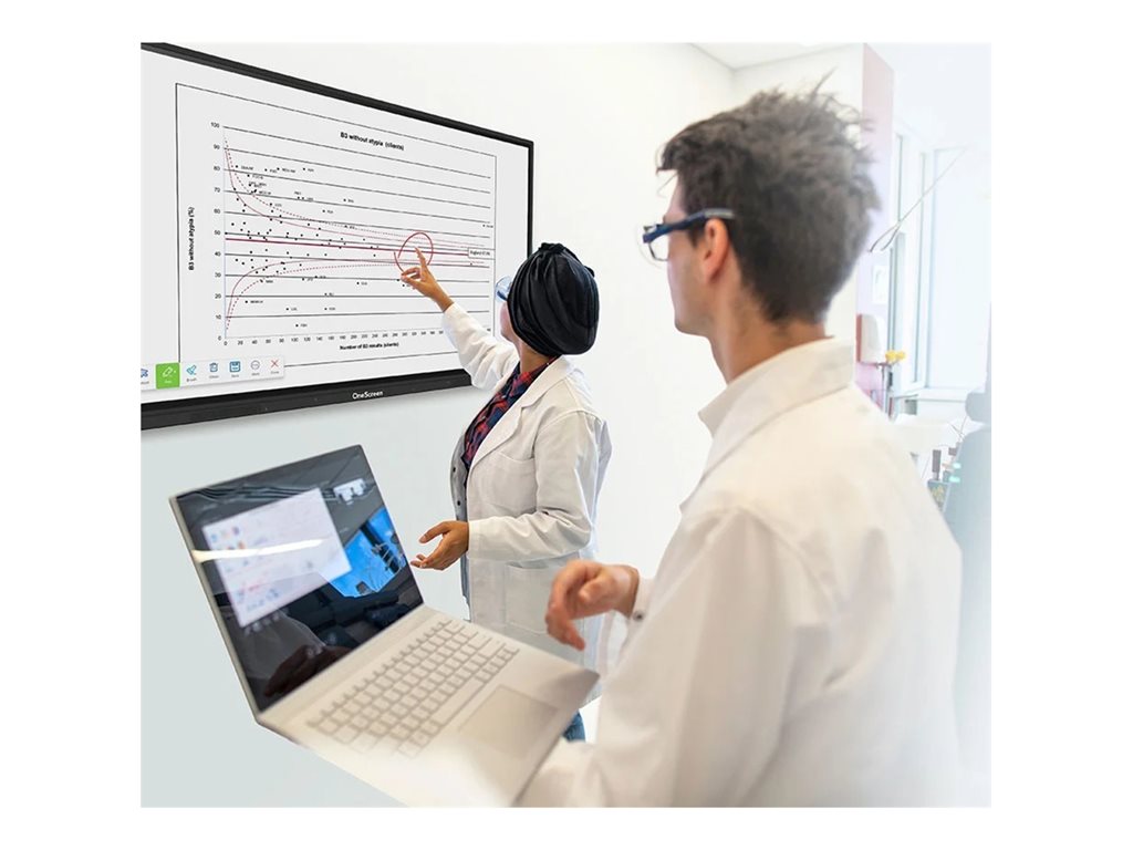 OneScreen Touchscreen TL7-75 - 75 Diagonal Class TL7 Series LED-backlit LCD display - interactive - with whiteboard and touchscreen