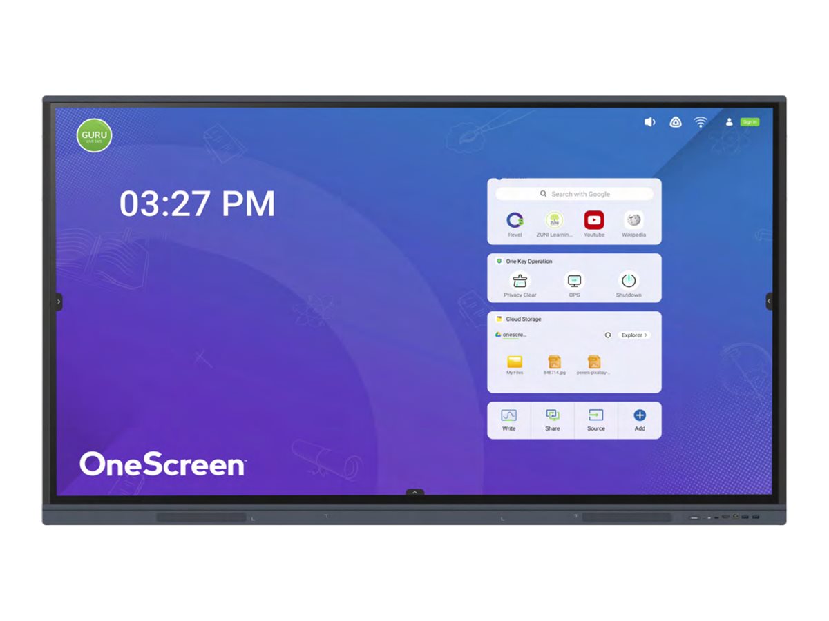 OneScreen Touchscreen TL7-75 - 75 Diagonal Class TL7 Series LED-backlit LCD display - interactive - with whiteboard and touchscreen