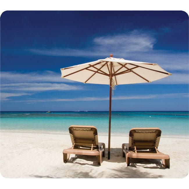 Optical Mouse Pad Recycled - Beach Chairs Design Desktop Mousepad | Fellowes 5909501