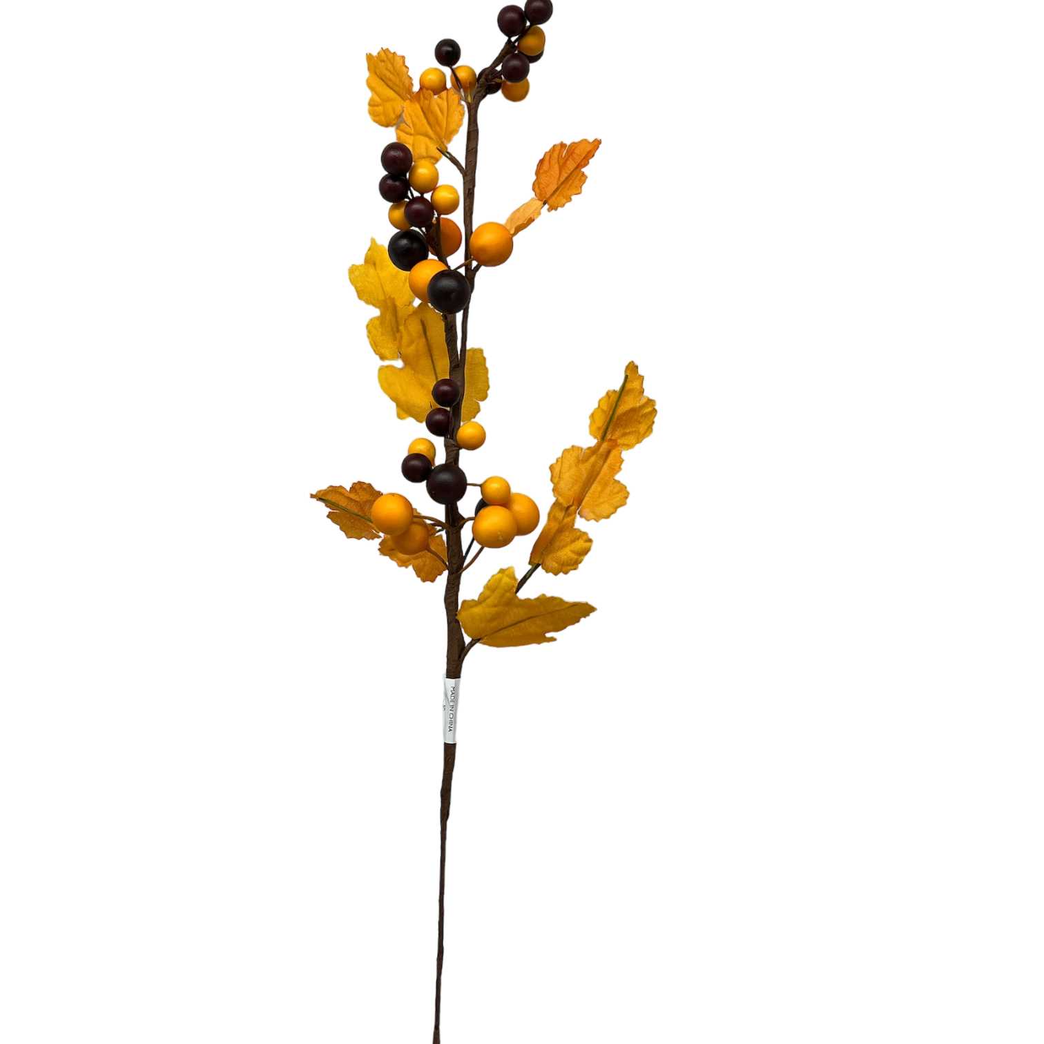 Orange/Burgandy Grape Cluster Spray With Autumn Leaves 15 1/2 Inch