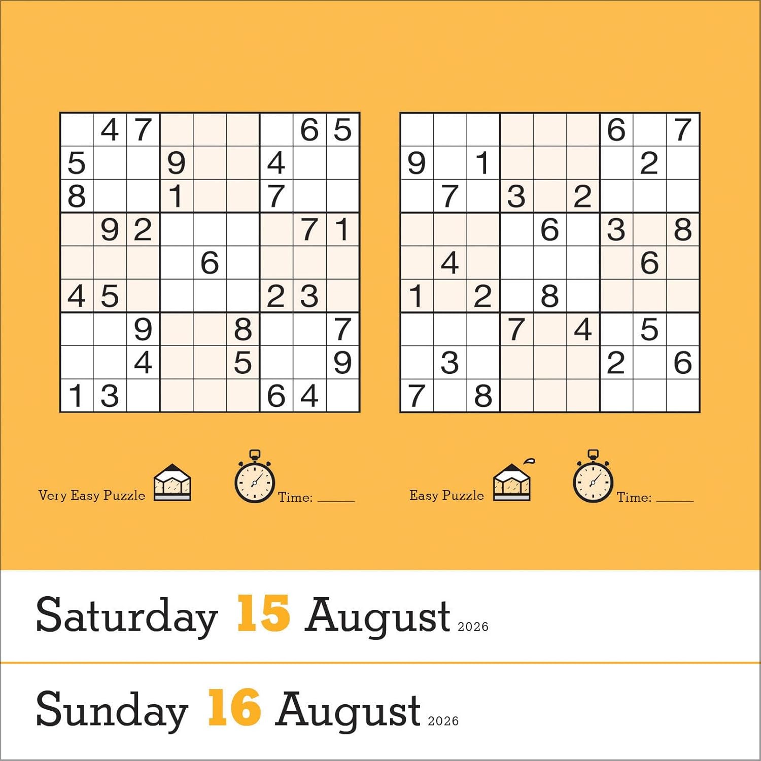 Original Sudoku Page-A-Day Calendar 2026