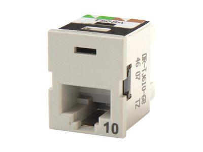 Ortronics Clarity10G TracJack - Modular insert - T568A/B, 180ï¿½ - recessed mount - CAT 6a - red - 1 port TJ610-42